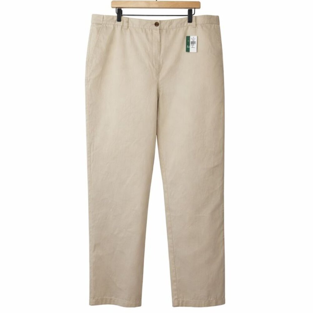 NWT L.L.Bean Women’s Khaki Cotton Twill Pants Size 20W
